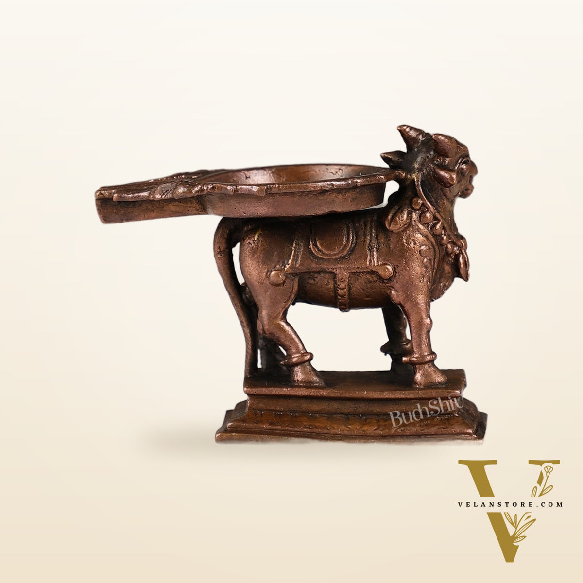 Pure Copper Nandi idol Peeta | Height 2.5 inch | BudhShiv Brass Handicrafts