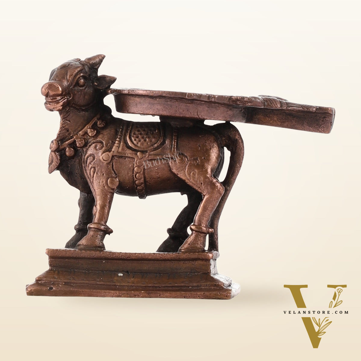 Pure Copper Nandi idol Peeta | Height 2.5 inch | BudhShiv Brass Handicrafts