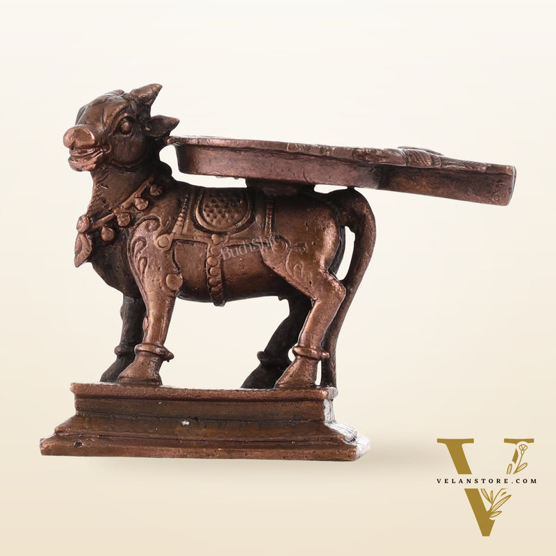 Pure Copper Nandi idol Peeta | Height 2.5 inch | BudhShiv Brass Handicrafts