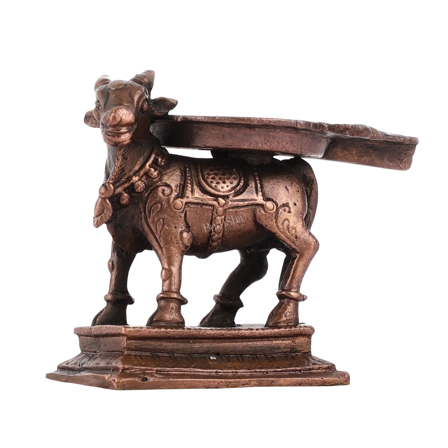 Pure Copper Nandi idol Peeta | Height 2.5 inch | BudhShiv Brass Handicrafts