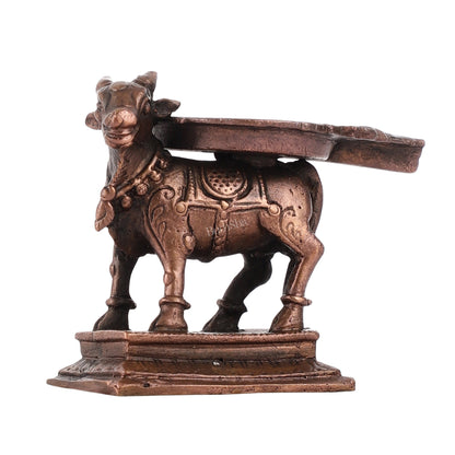 Pure Copper Nandi idol Peeta | Height 2.5 inch | BudhShiv Brass Handicrafts