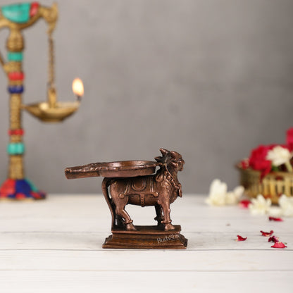 Pure Copper Nandi idol Peeta | Height 2.5 inch | BudhShiv Brass Handicrafts
