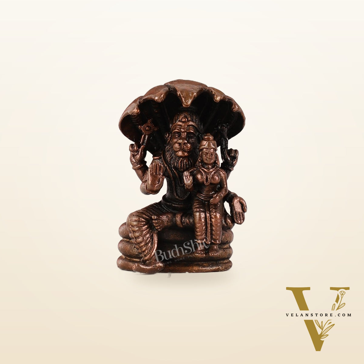 Pure copper Narsimha lakshmi idol | 2 inch BudhShiv Brass handicrafts