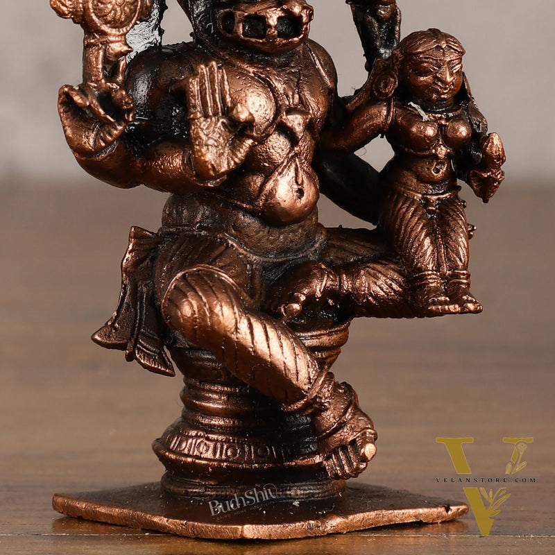 Pure Copper Narsimha Lakshmi Idol - 4 Inches