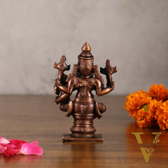 Pure Copper Narsimha Lakshmi Idol - 4 Inches