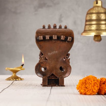 Pure Copper Narsimha Lakshmi with Sheshanaag Idol - 6 Inch