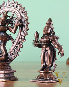 Pure Copper Nataraja shiva with parvati shivagmi idol - 4.5"