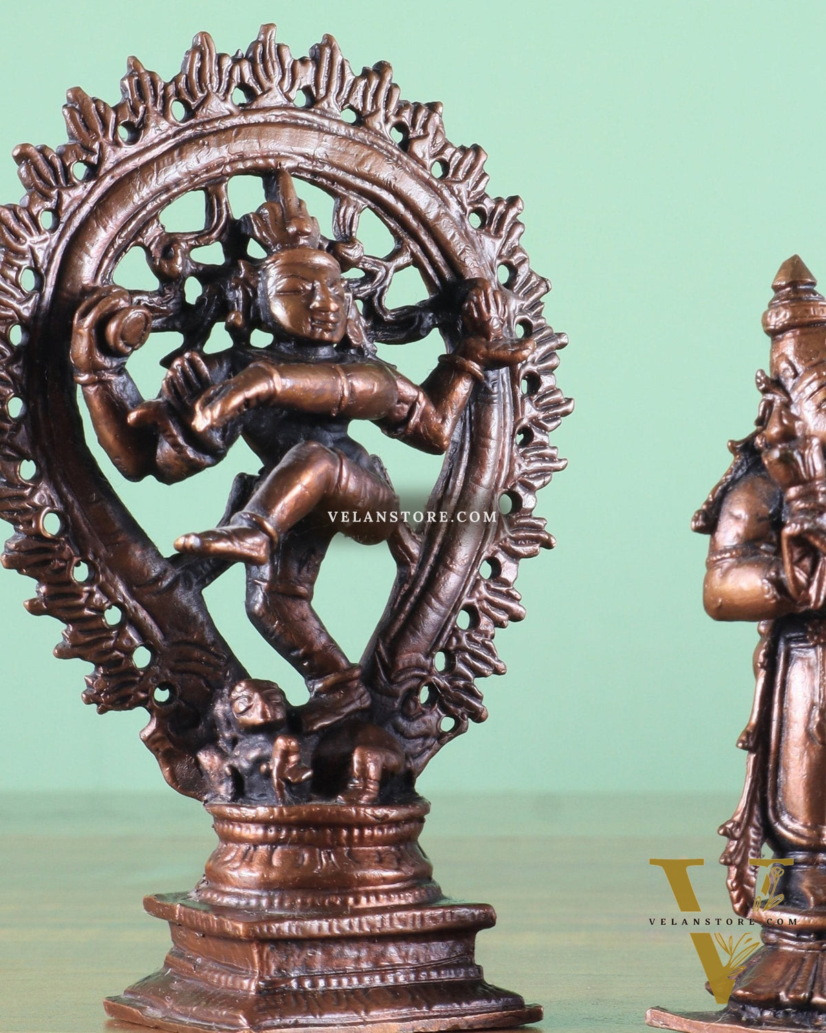 Pure Copper Nataraja shiva with parvati shivagmi idol - 4.5"