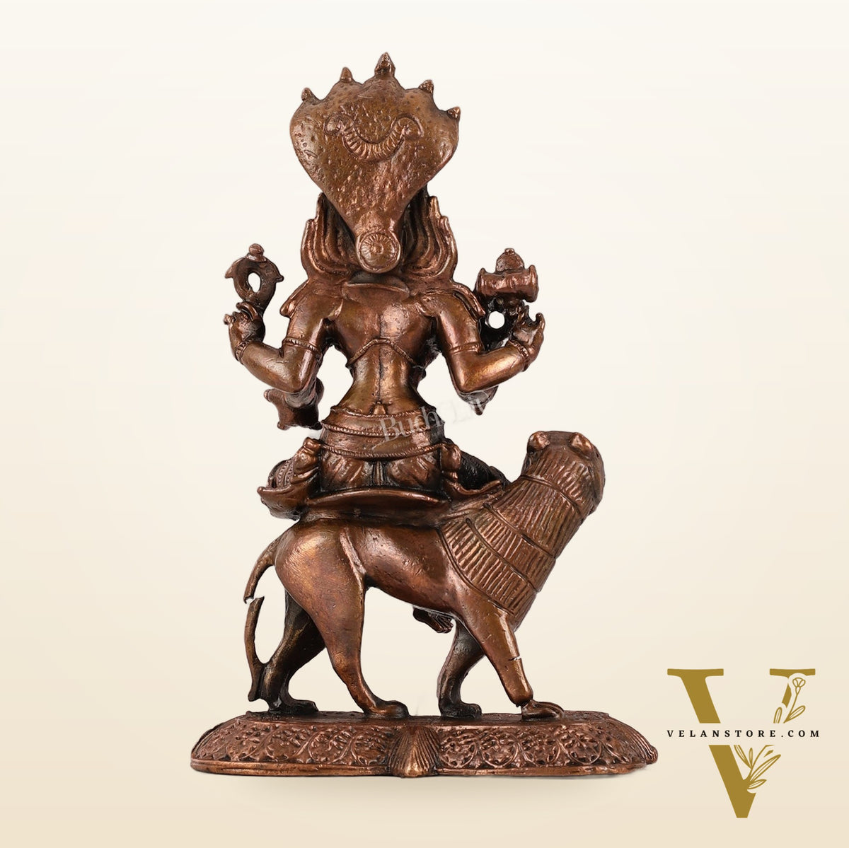 Pure Copper Pratyangira Devi Idol - 5.5 Inch
