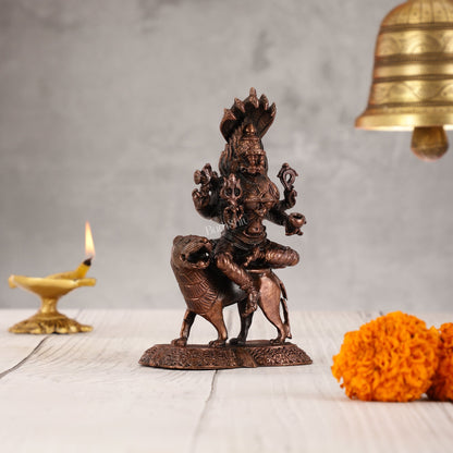 Pure Copper Pratyangira Devi Idol - 5.5 Inch