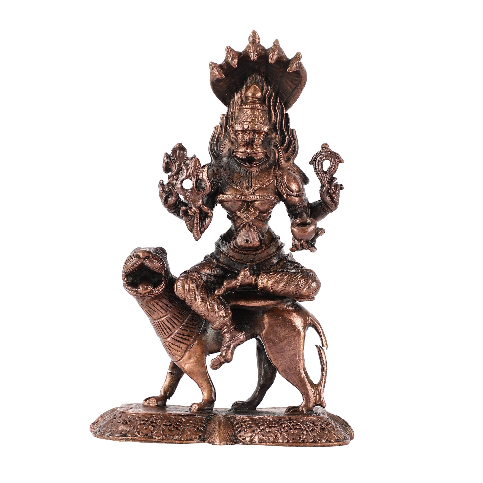 Pure Copper Pratyangira Devi Idol - 5.5 Inch
