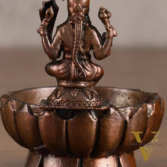 Pure Copper Rajarajeshwari Lalita Devi Urli Oil Lamps - 3 Inches