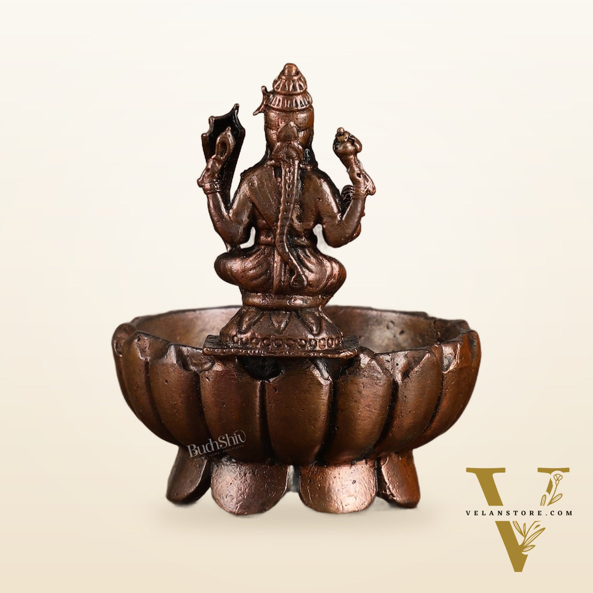 Pure Copper Rajarajeshwari Lalita Devi Urli Oil Lamps - 3 Inches