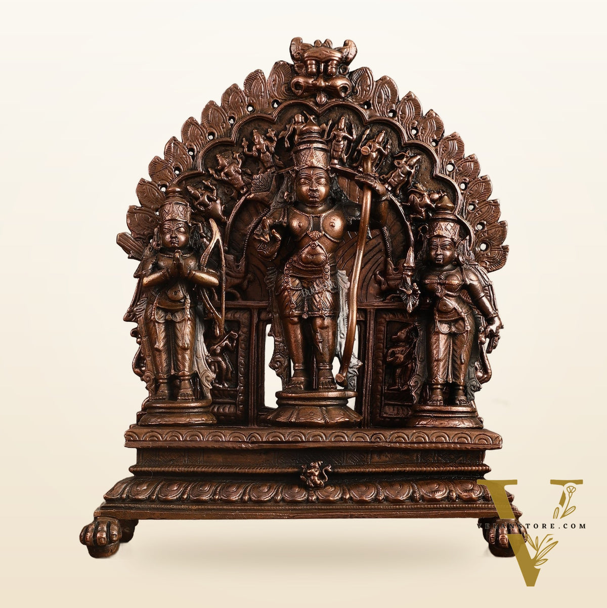 Pure Copper Ram Darbar Idol - 7 in Height