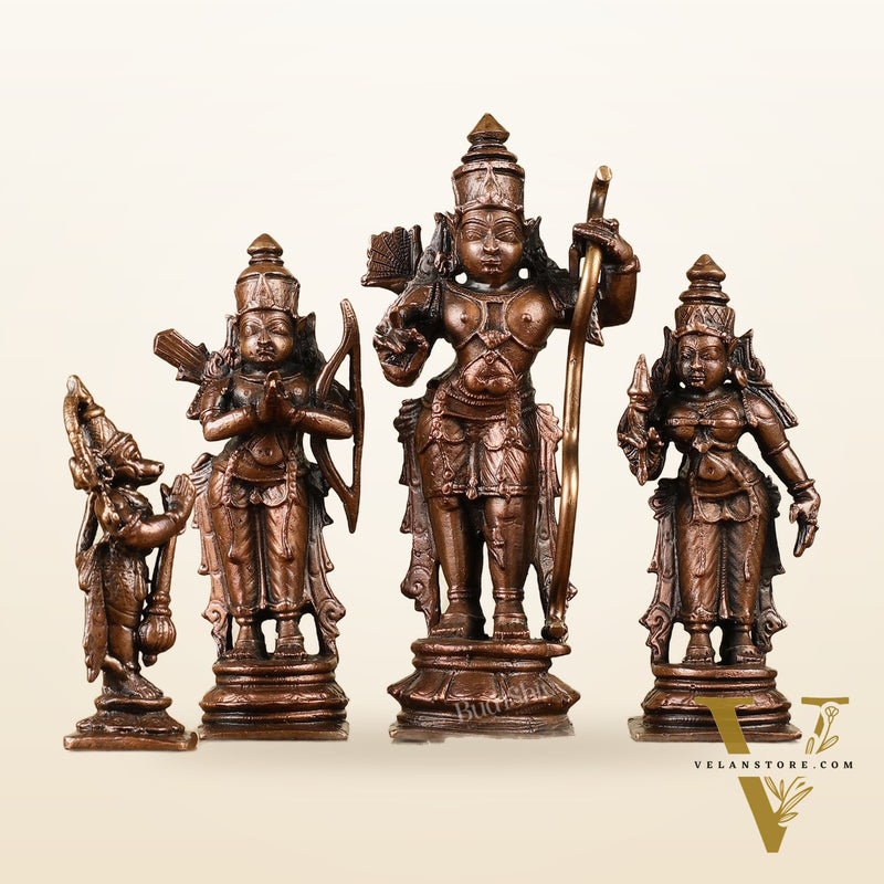 Pure Copper Ram Darbar Idols - Divine Statues 5"