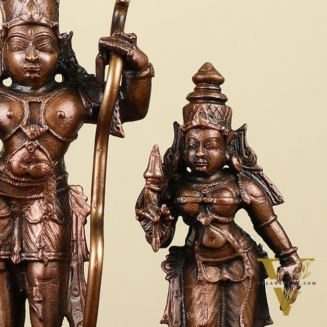 Pure Copper Ram Darbar Idols - Divine Statues 5"