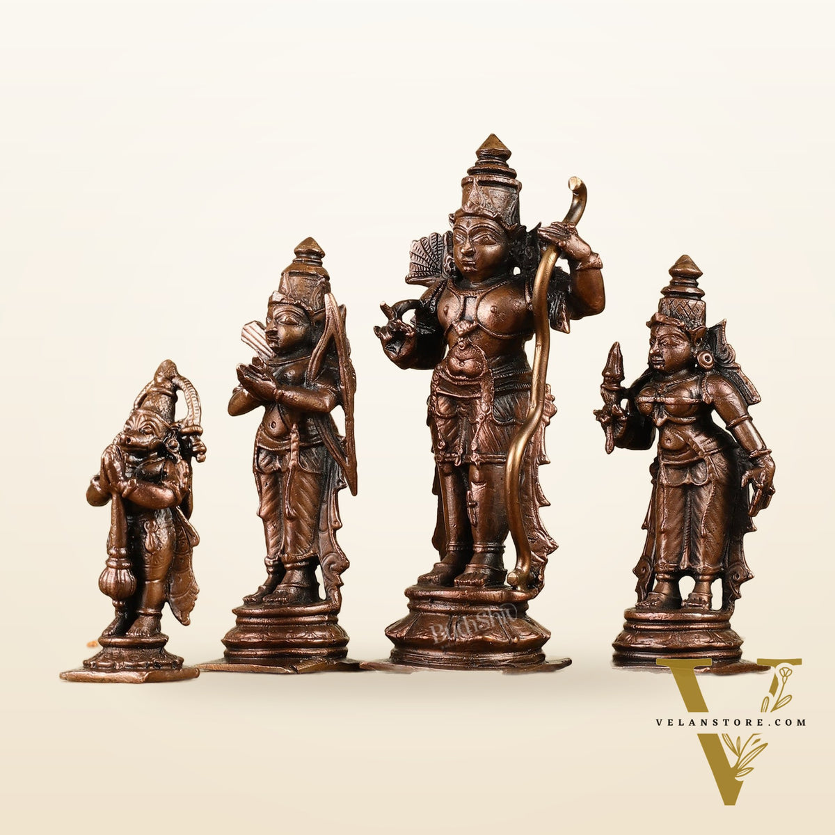 Pure Copper Ram Darbar Idols - Divine Statues 5"