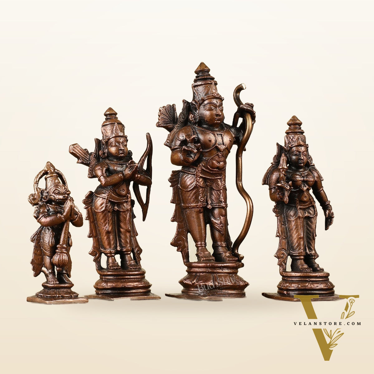 Pure Copper Ram Darbar Idols - Divine Statues 5"