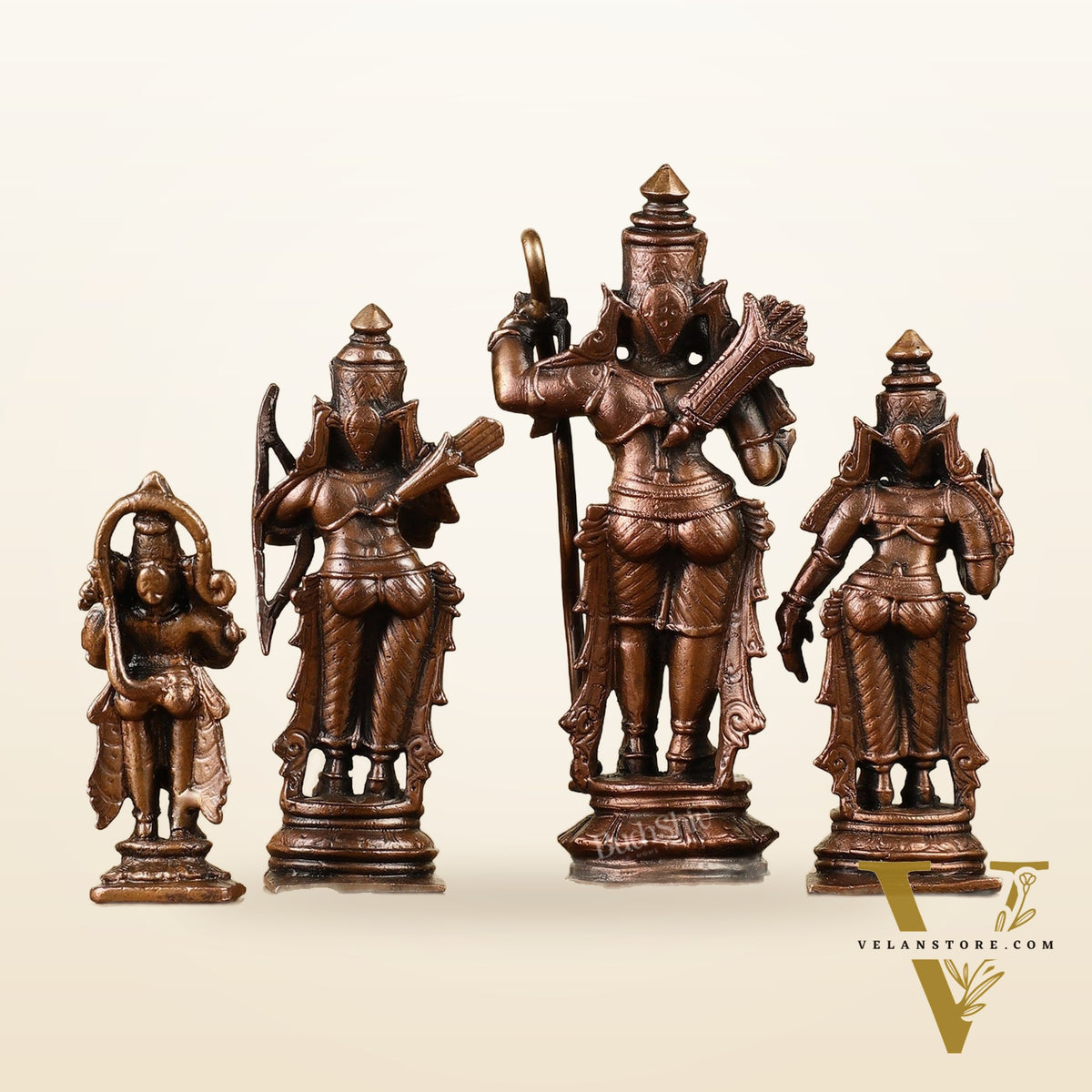 Pure Copper Ram Darbar Idols - Divine Statues 5"