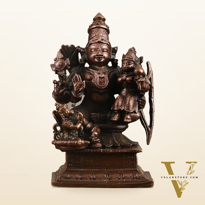 Pure Copper Ramar Sita Hanuman Idol - 3.5 in Height