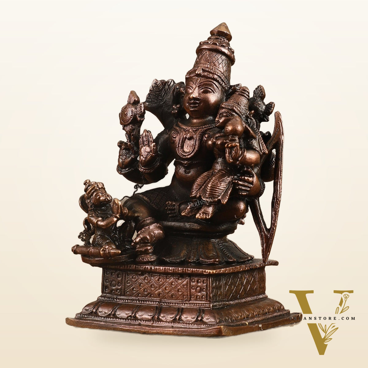 Pure Copper Ramar Sita Hanuman Idol - 3.5 in Height