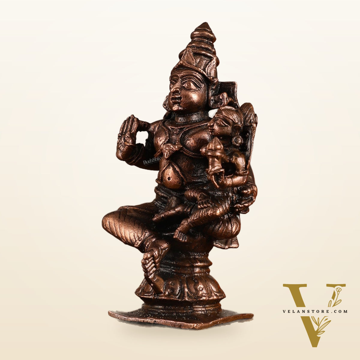 Pure Copper Relaxed Sita Ram Idol - 4 Inches