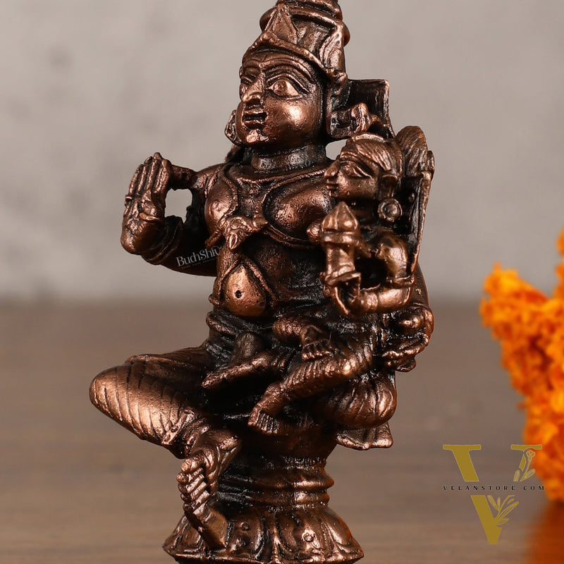 Pure Copper Relaxed Sita Ram Idol - 4 Inches