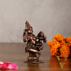 Pure Copper Relaxed Sita Ram Idol - 4 Inches