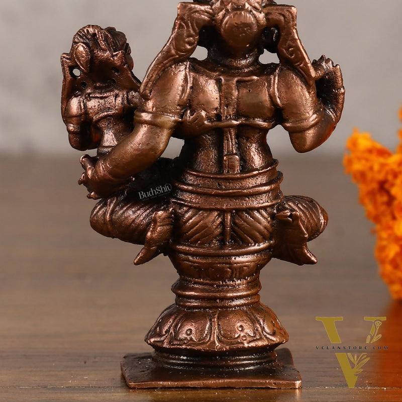 Pure Copper Relaxed Sita Ram Idol - 4 Inches