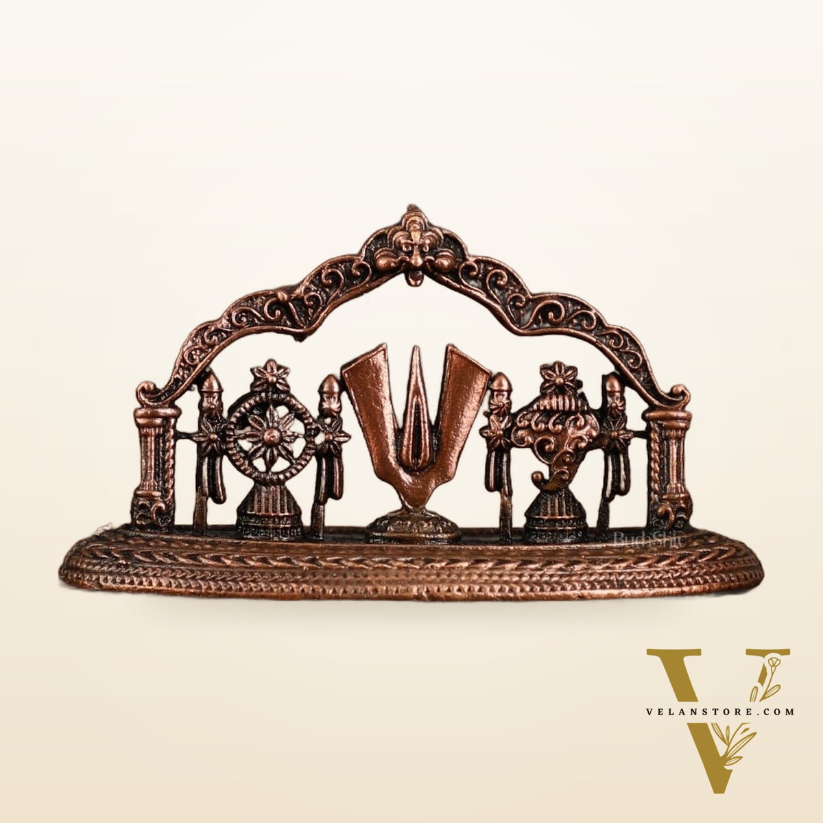 Pure Copper Shankh Chakra Tilak Symbol of Vaishnavas | 1.5 Inch