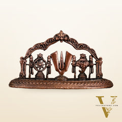 Pure Copper Shankh Chakra Tilak Symbol of Vaishnavas | 1.5 Inch