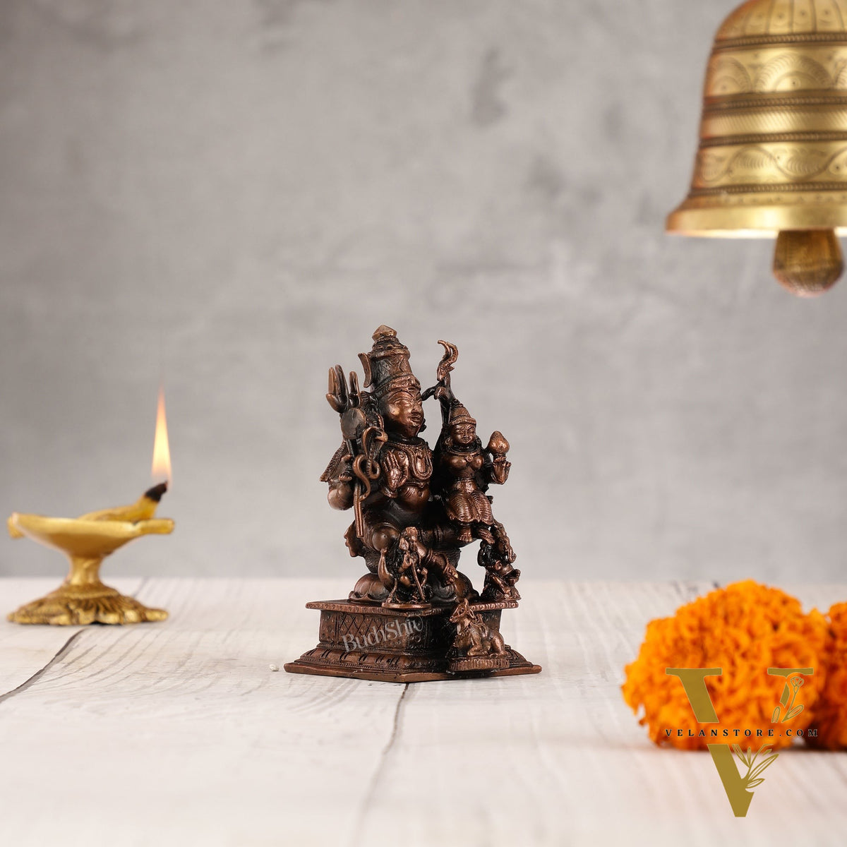 Pure Copper Shiv Parivar Vigraha Idol - 4"