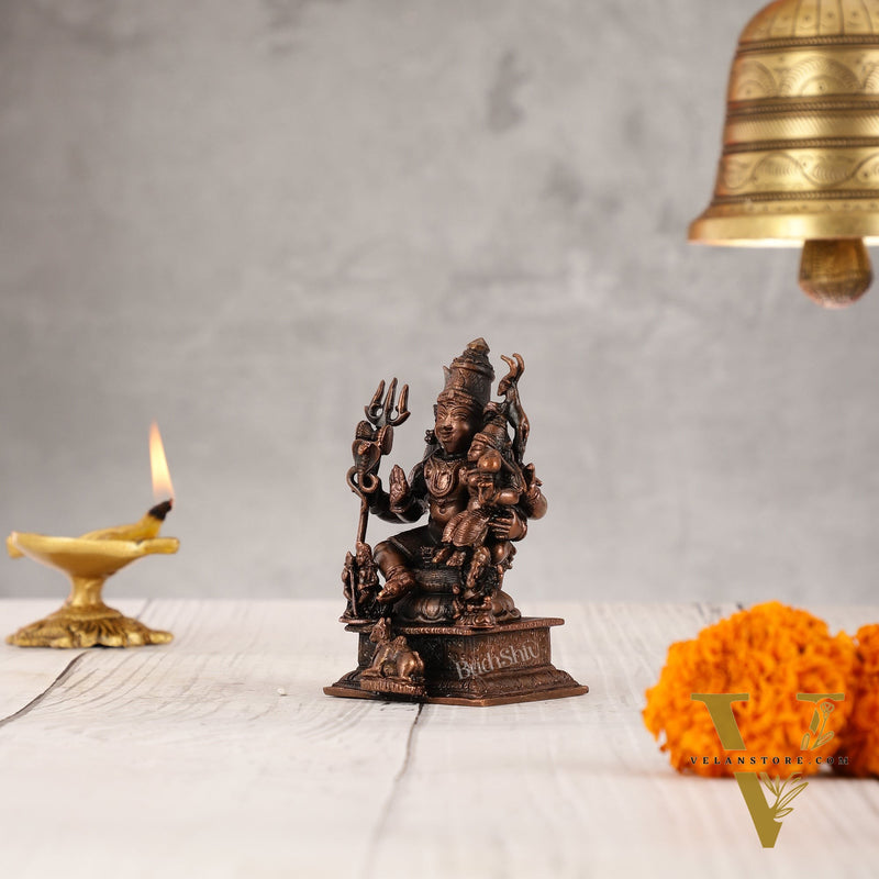 Pure Copper Shiv Parivar Vigraha Idol - 4"