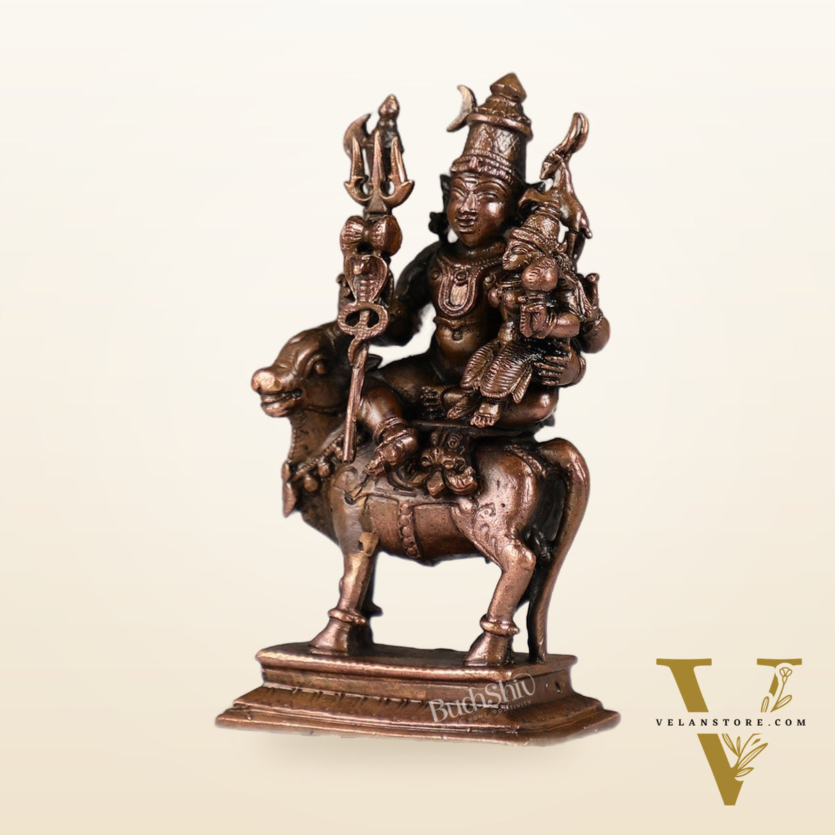Pure Copper Shiva Parvati on Nandi Pradosh Idol | BudhShiv Brass Handicrafts