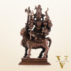 Pure Copper Shiva Parvati on Nandi Pradosh Idol | BudhShiv Brass Handicrafts