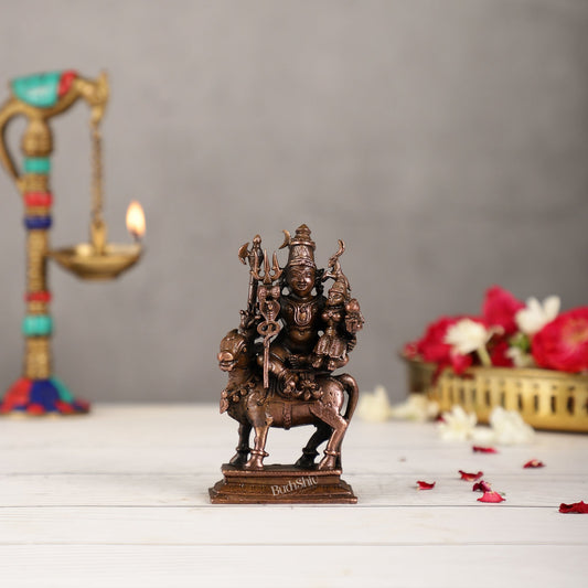 Pure Copper Shiva Parvati on Nandi Pradosh Idol | BudhShiv Brass Handicrafts
