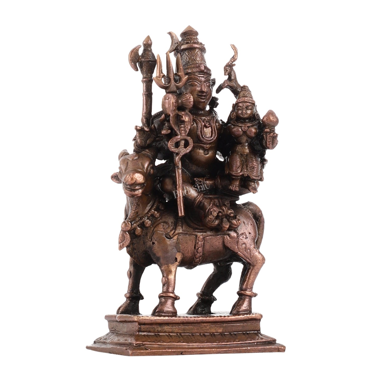 Pure Copper Shiva Parvati on Nandi Pradosh Idol | BudhShiv Brass Handicrafts