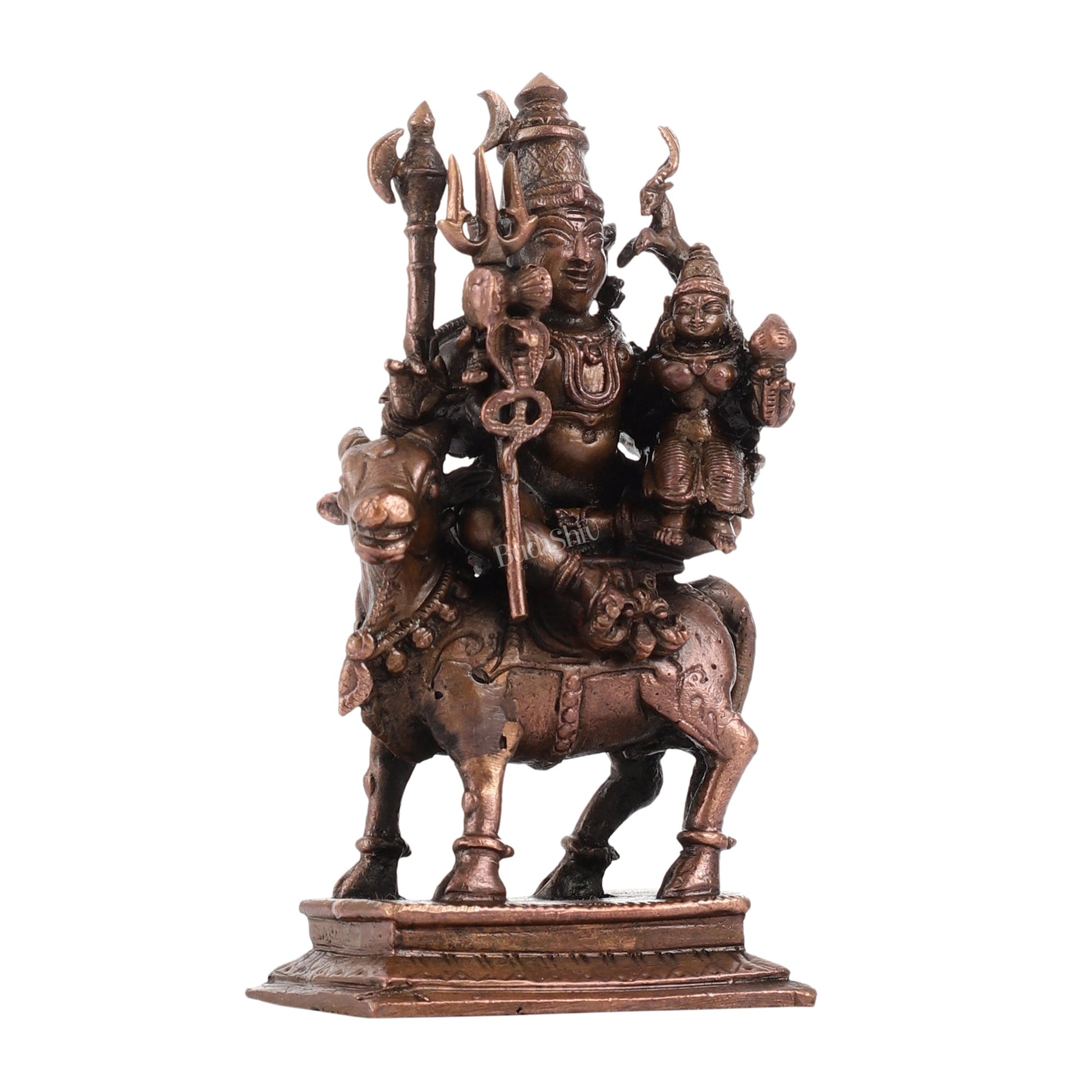 Pure Copper Shiva Parvati on Nandi Pradosh Idol | BudhShiv Brass Handicrafts