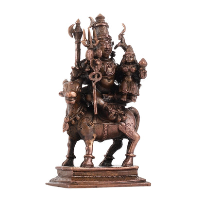 Pure Copper Shiva Parvati on Nandi Pradosh Idol | BudhShiv Brass Handicrafts