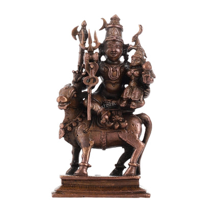 Pure Copper Shiva Parvati on Nandi Pradosh Idol | BudhShiv Brass Handicrafts