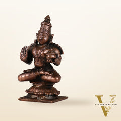 Pure Copper Sitting Dhanvantari Idol | Height 3.5 inch | BudhShiv Brass Handicrafts