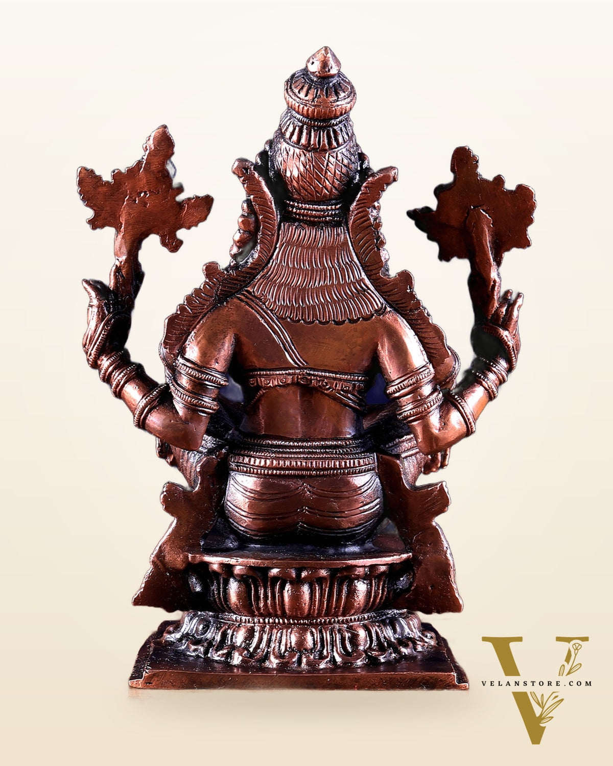 Pure Copper Solid Yoga Narasimha Idol – Large & Heavy 7.5 inch