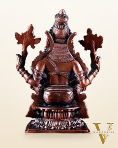 Pure Copper Solid Yoga Narasimha Idol – Large & Heavy 7.5 inch