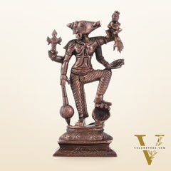 Pure Copper Standing bhoovaraha Lakshmi Bhoomi Devi Idol | Height 5.5 inch | BudhShiv Brass Handicrafts