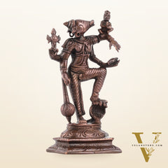 Pure Copper Standing bhoovaraha Lakshmi Bhoomi Devi Idol | Height 5.5 inch | BudhShiv Brass Handicrafts