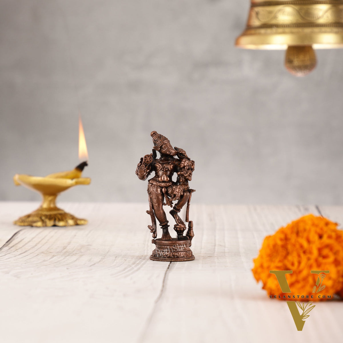 Pure Copper Standing BhooVaraha Lakshmi Idol - 3 Inch