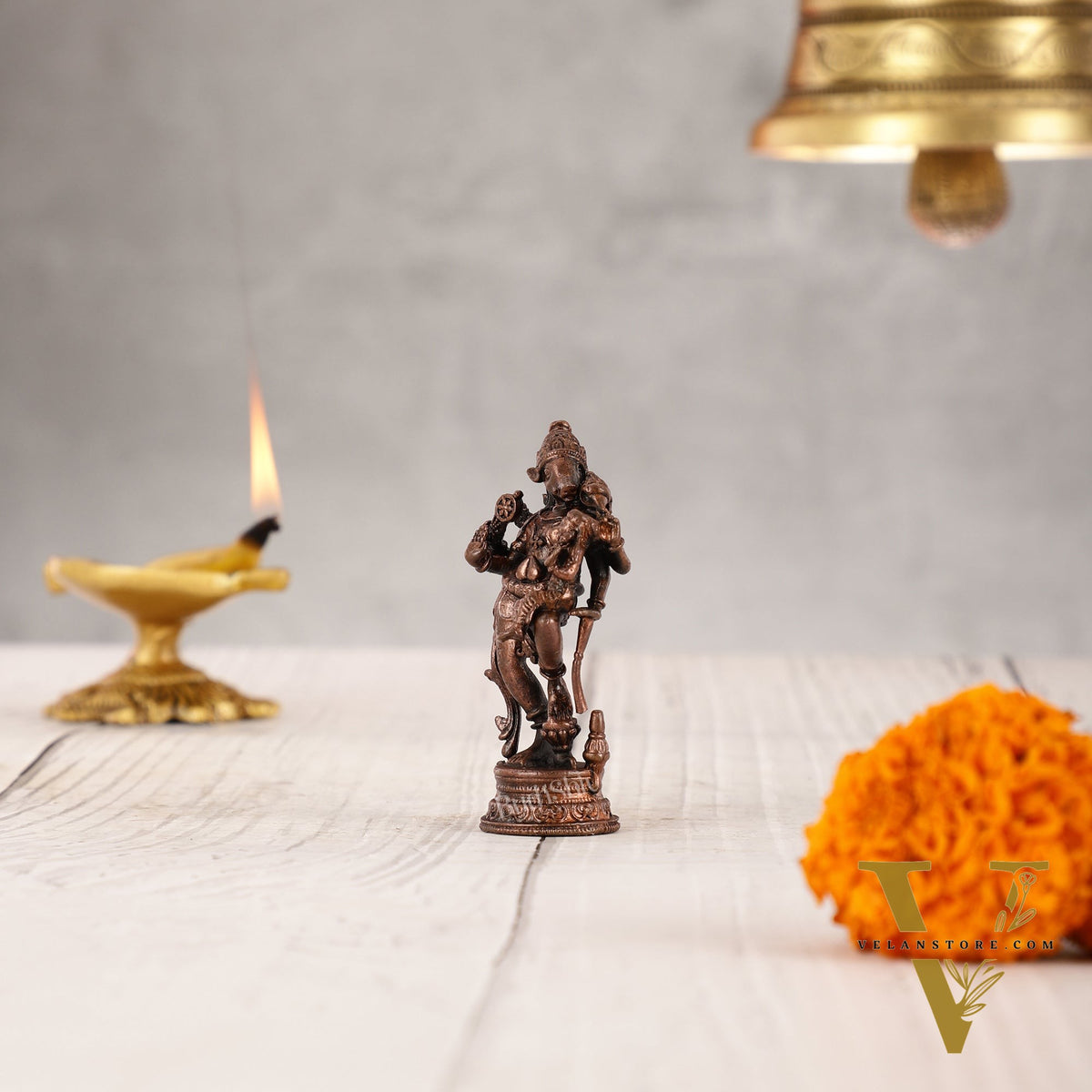 Pure Copper Standing BhooVaraha Lakshmi Idol - 3 Inch