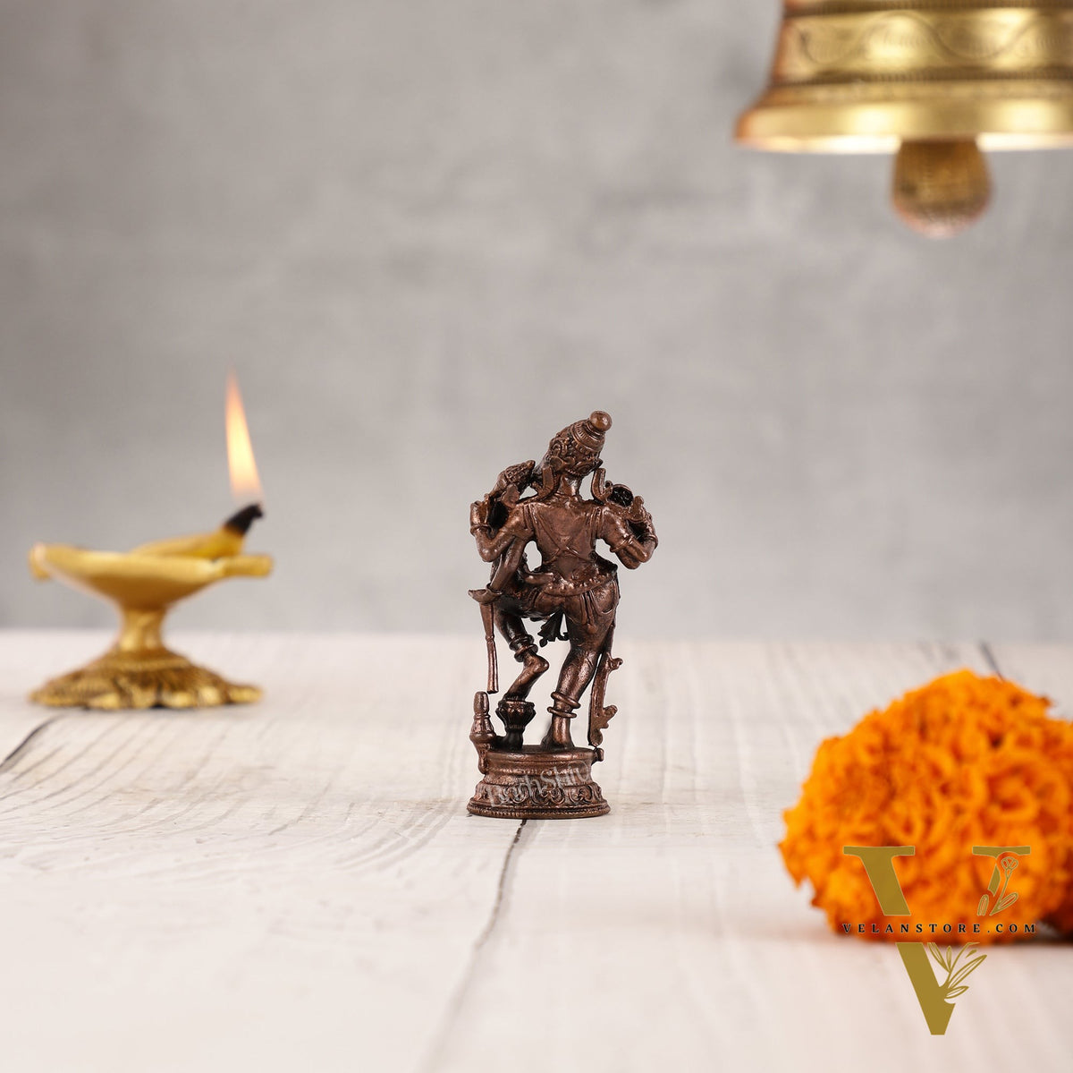 Pure Copper Standing BhooVaraha Lakshmi Idol - 3 Inch