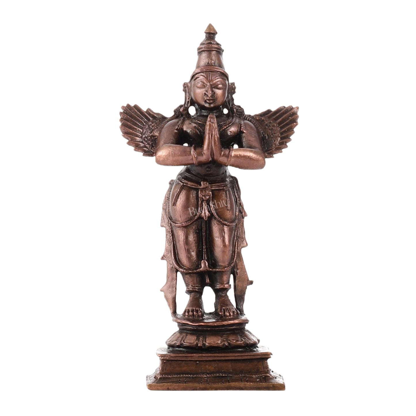Pure Copper Standing Blessing Garuda Idol | Height 4 inch | BudhShiv Brass Handicrafts