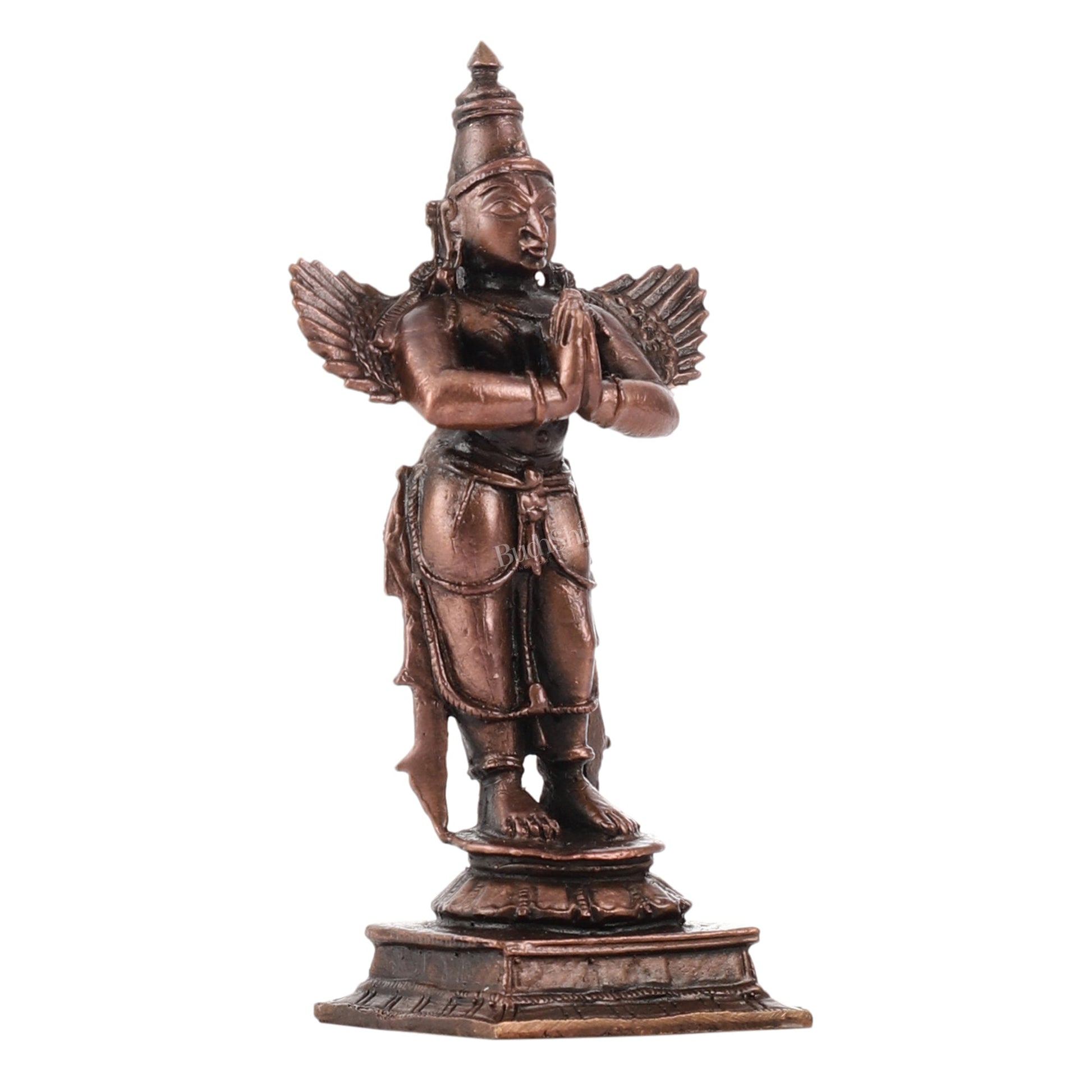 Pure Copper Standing Blessing Garuda Idol | Height 4 inch | BudhShiv Brass Handicrafts